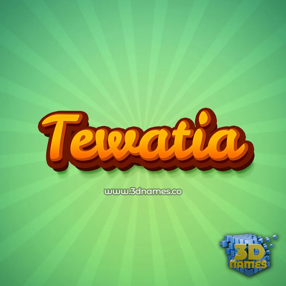 tewatia in Green Rays style - 3D name wallpaper