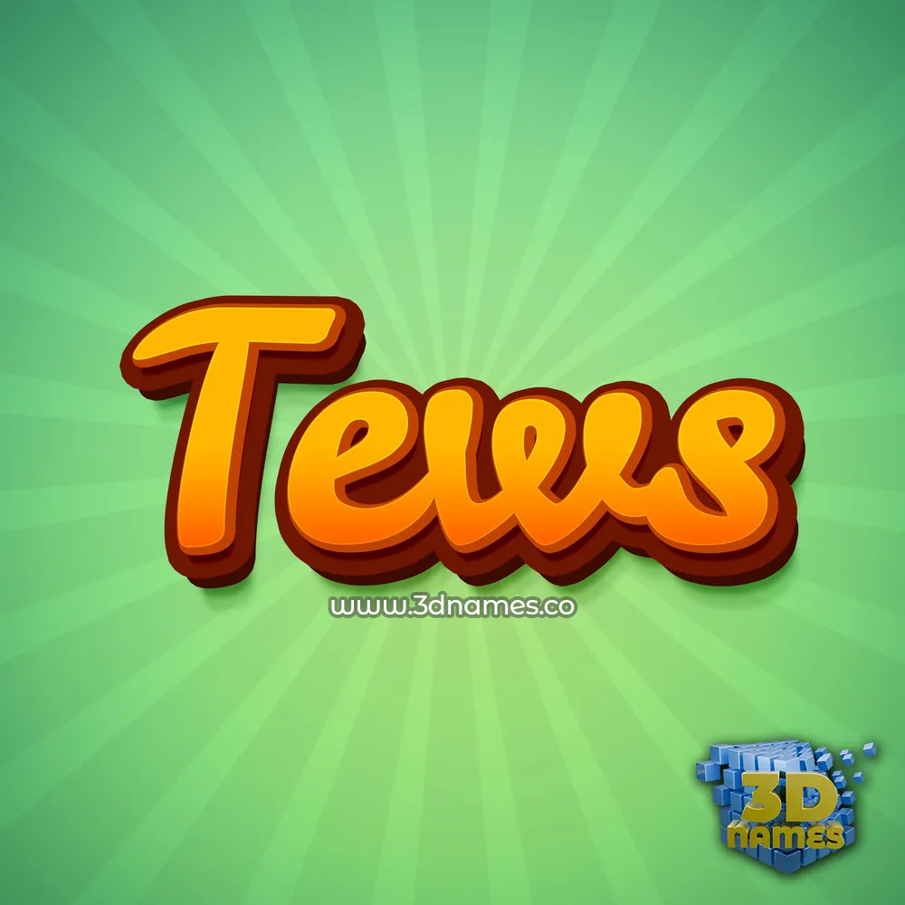 tews in Green Rays style - 3D name wallpaper