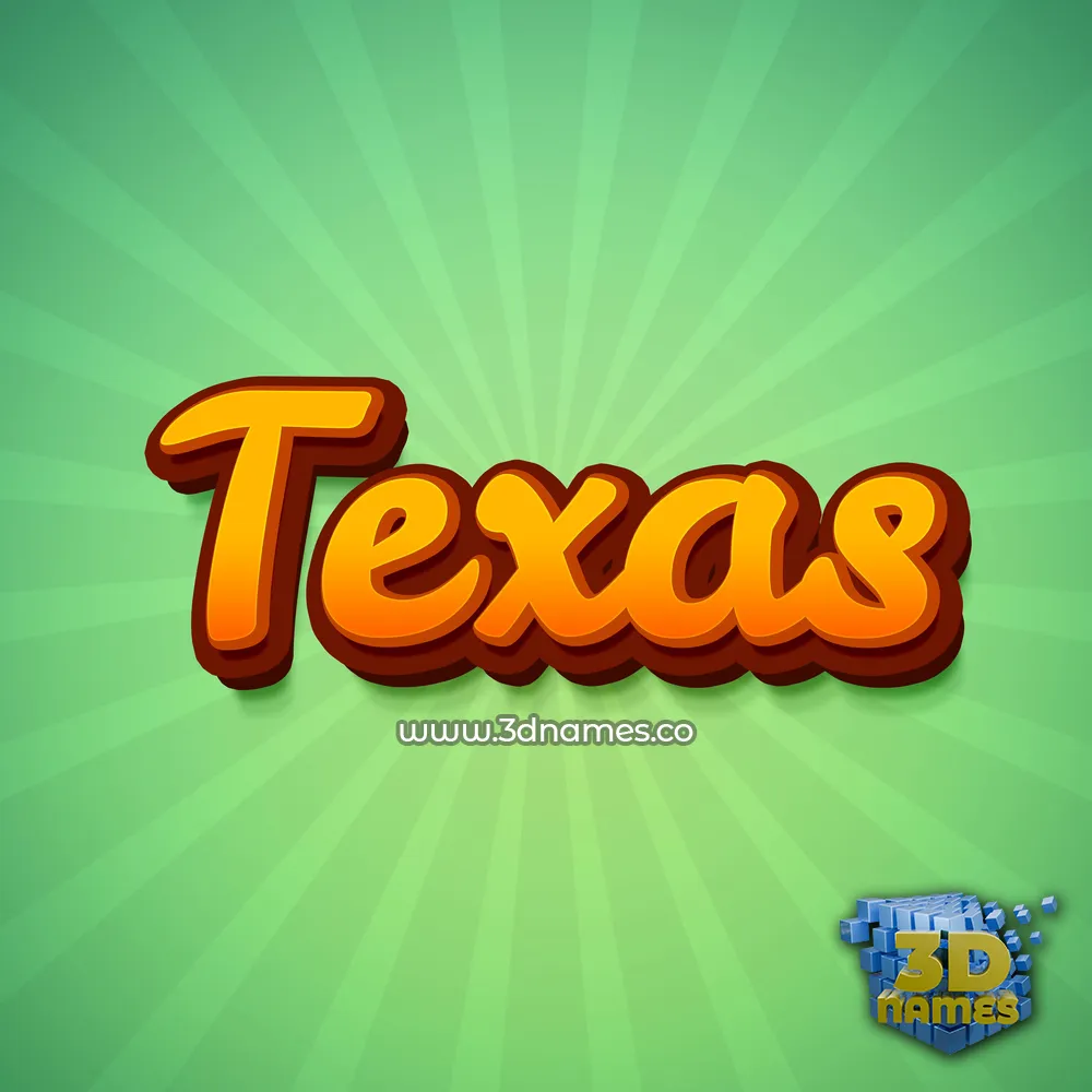 texas in Green Rays style - 3D name wallpaper