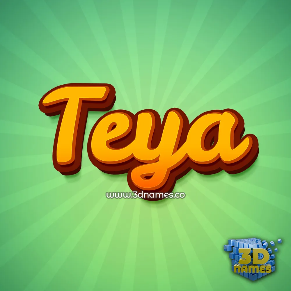 teya in Green Rays style - 3D name wallpaper