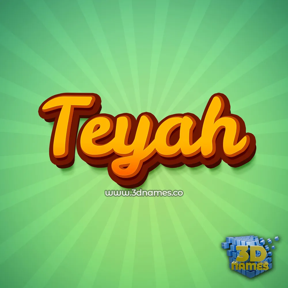 teyah in Green Rays style - 3D name wallpaper