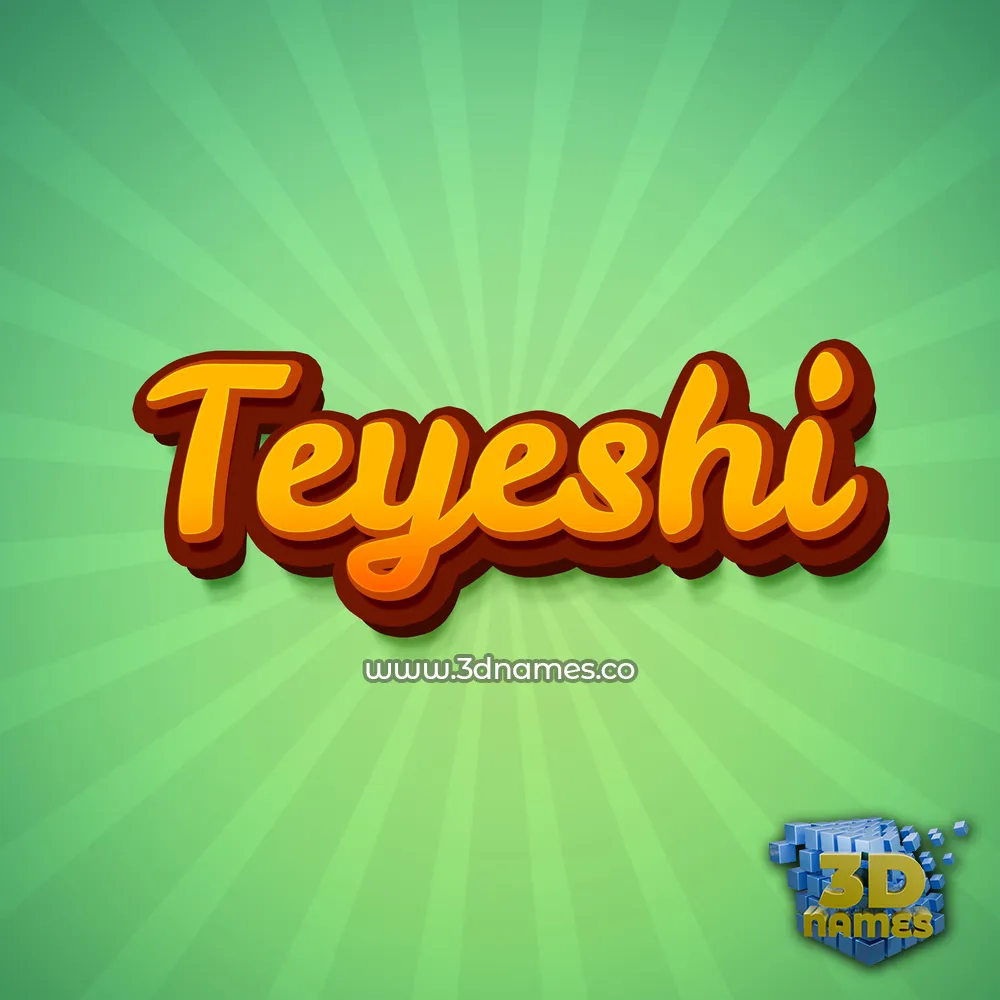 teyeshi in Green Rays style - 3D name wallpaper