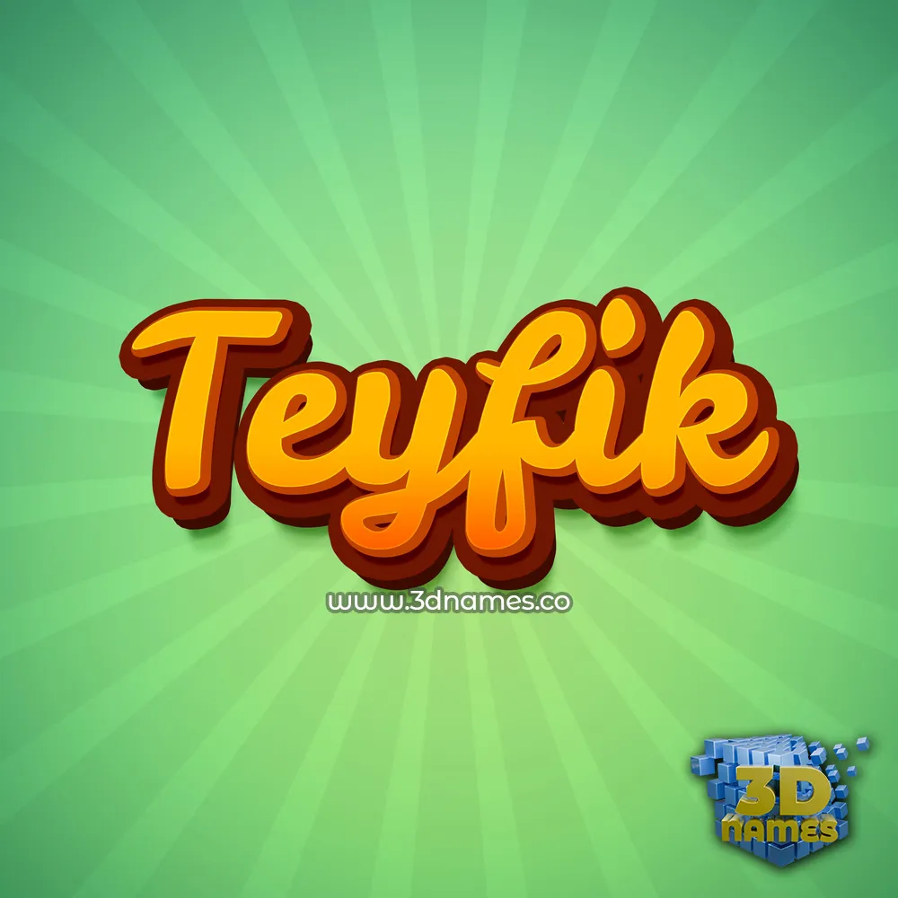 teyfik in Green Rays style - 3D name wallpaper