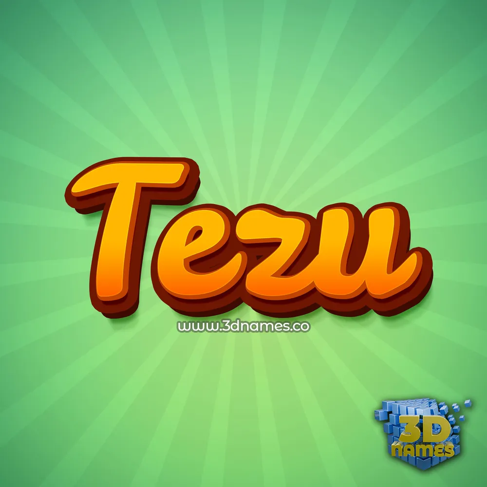 tezu in Green Rays style - 3D name wallpaper