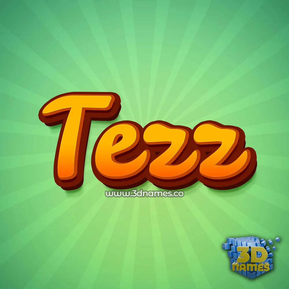 tezz in Green Rays style - 3D name wallpaper