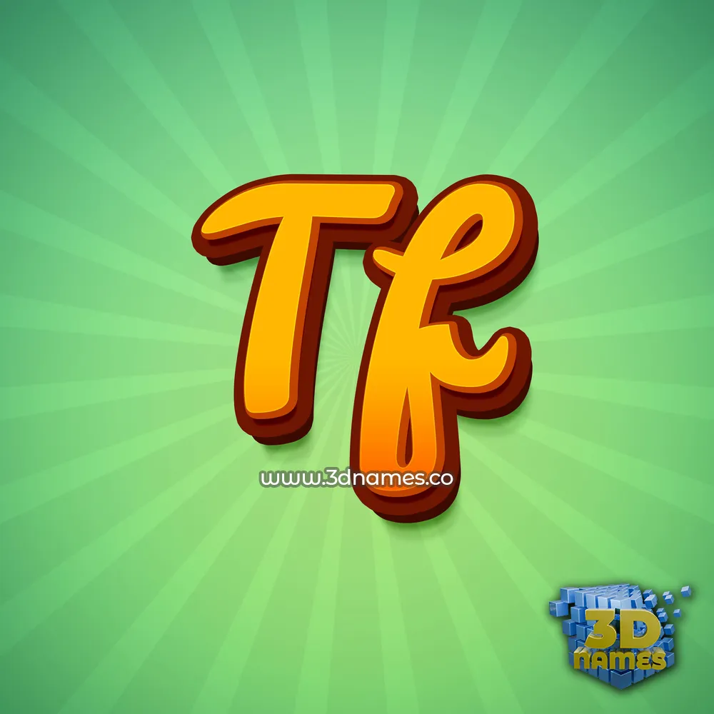 tf in Green Rays style - 3D name wallpaper