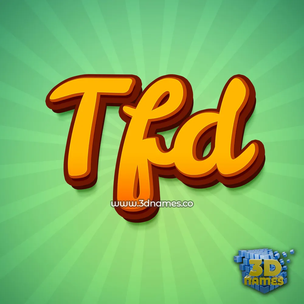 tfd in Green Rays style - 3D name wallpaper