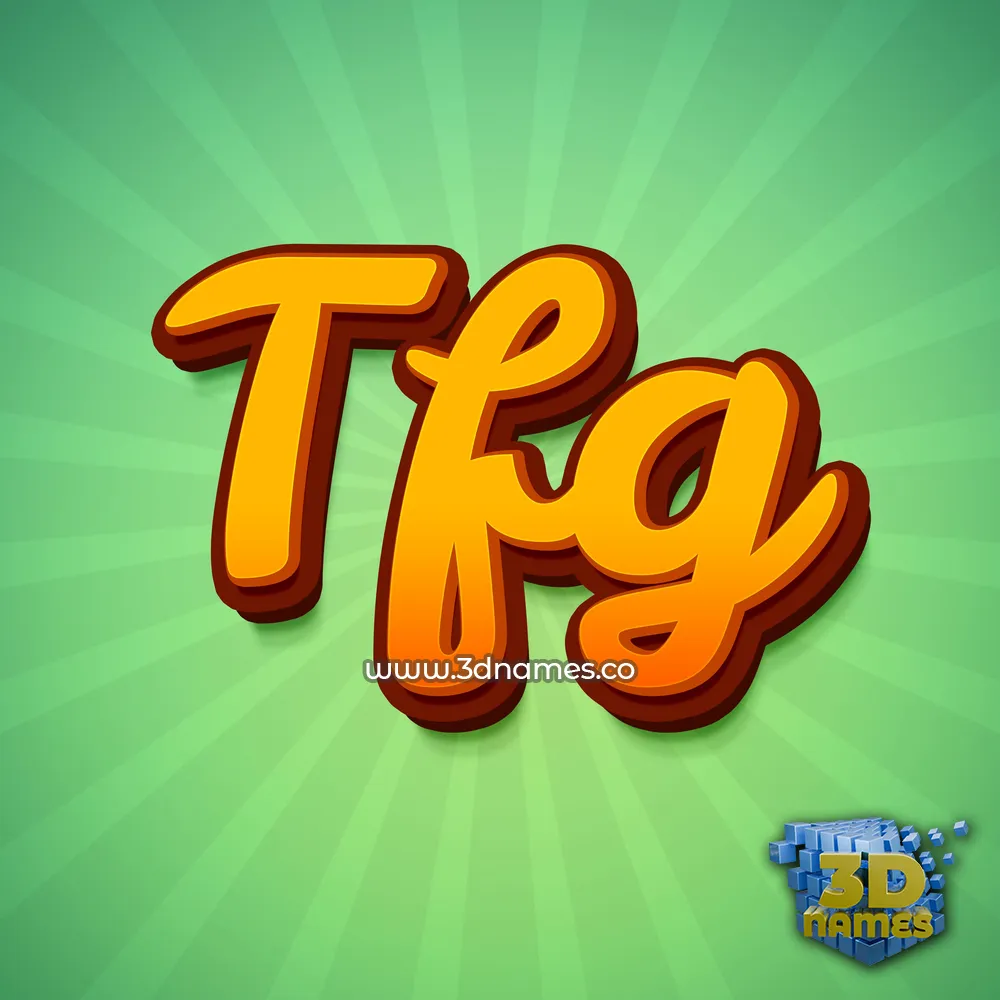 tfg in Green Rays style - 3D name wallpaper