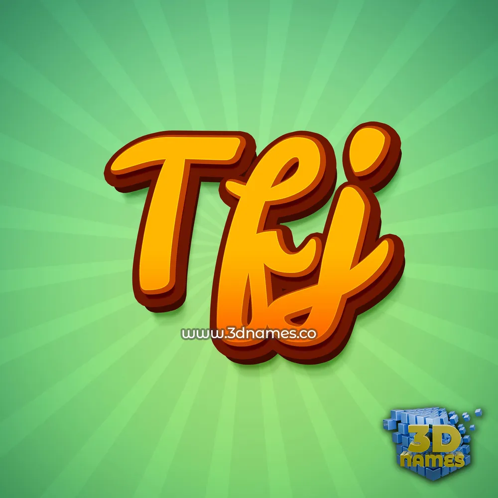 tfj in Green Rays style - 3D name wallpaper