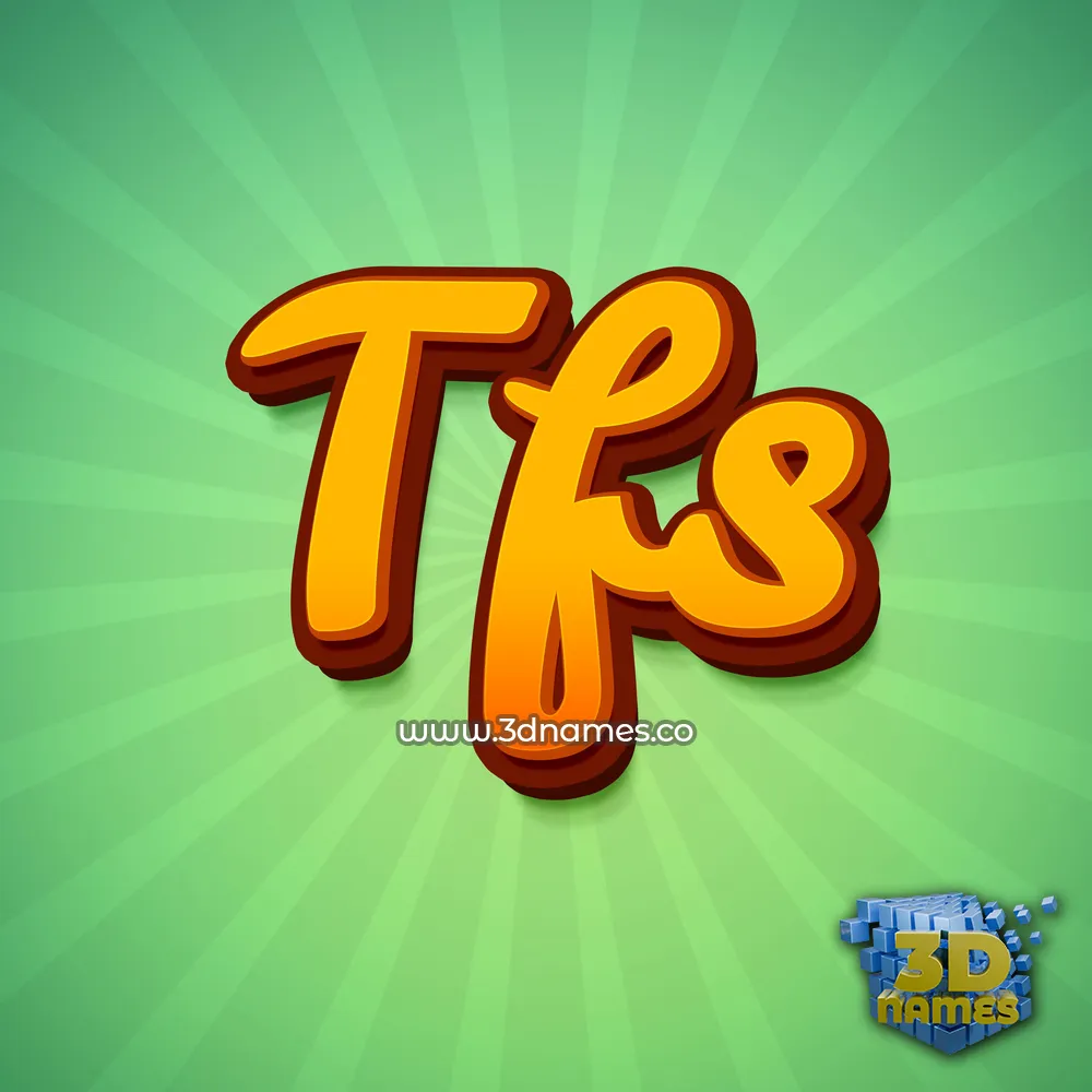 tfs in Green Rays style - 3D name wallpaper
