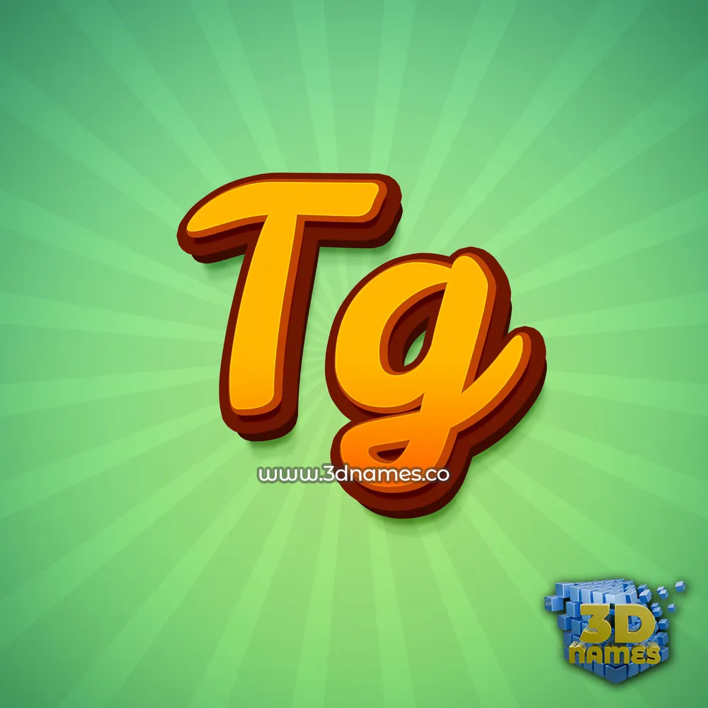 tg in Green Rays style - 3D name wallpaper