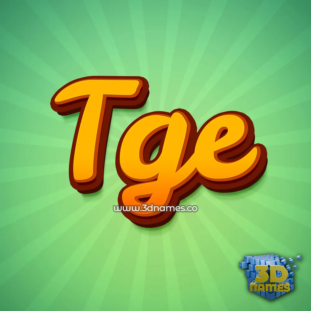 tge in Green Rays style - 3D name wallpaper