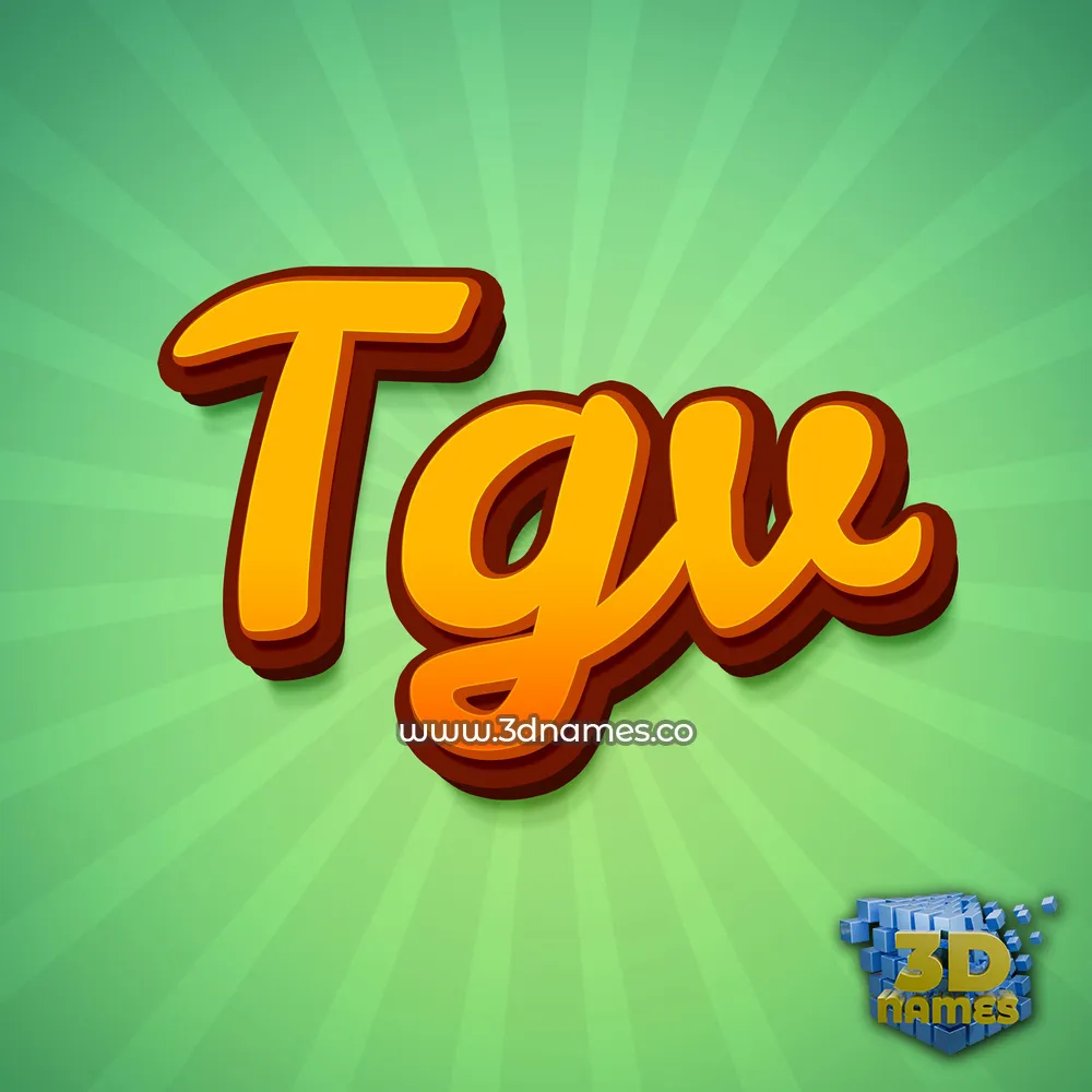 tgv in Green Rays style - 3D name wallpaper