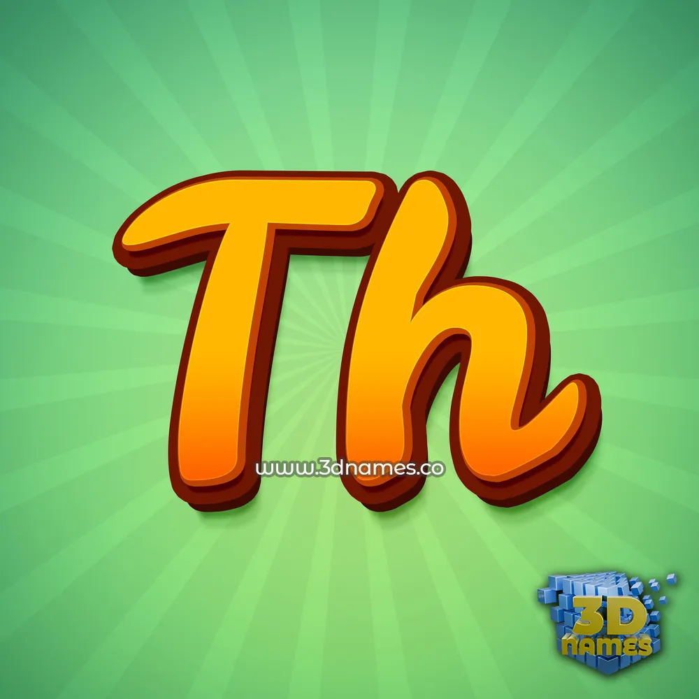 th in Green Rays style - 3D name wallpaper