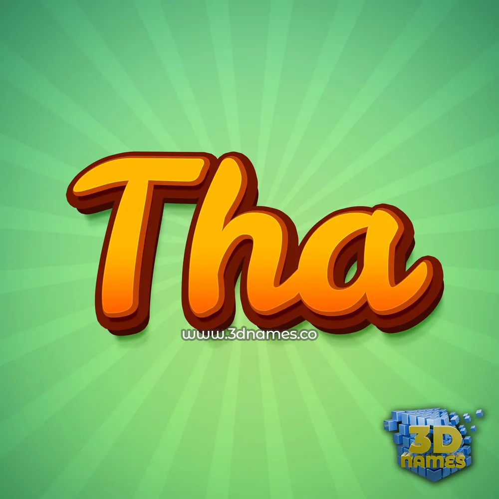 tha in Green Rays style - 3D name wallpaper