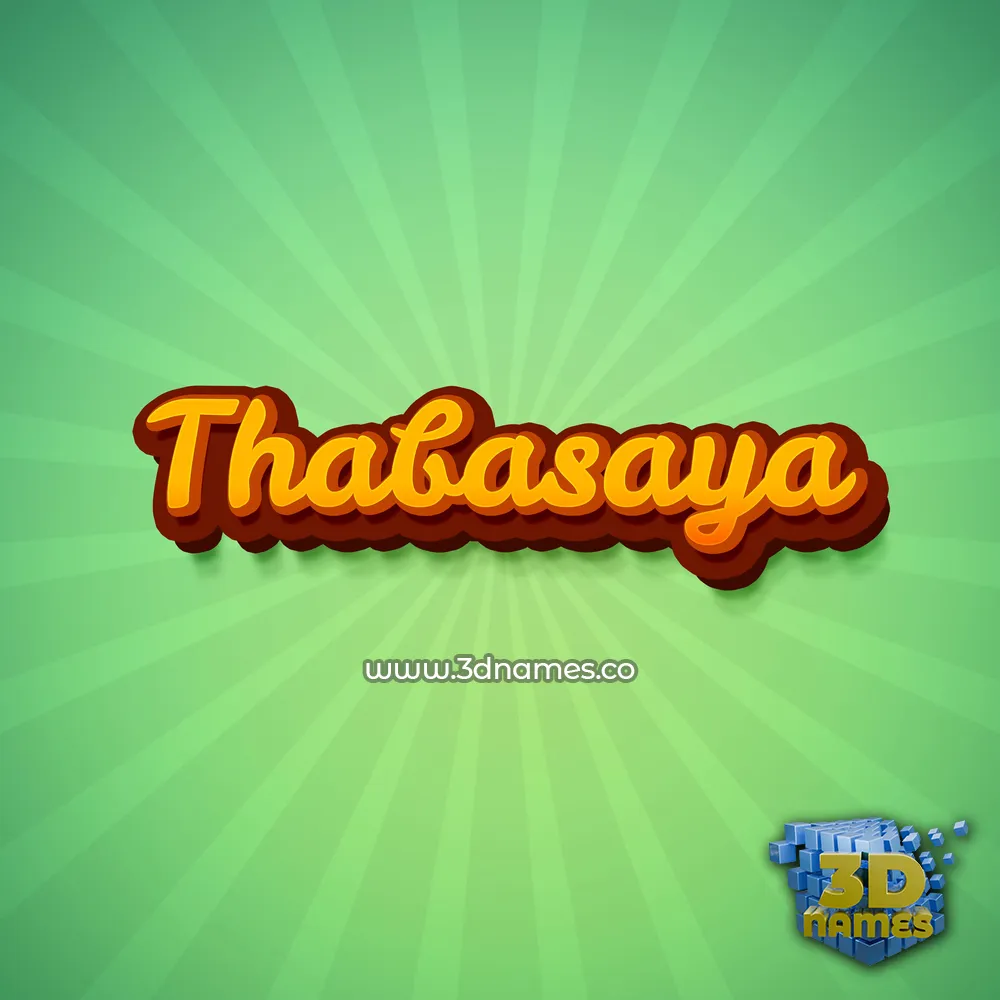 thabasaya in Green Rays style - 3D name wallpaper