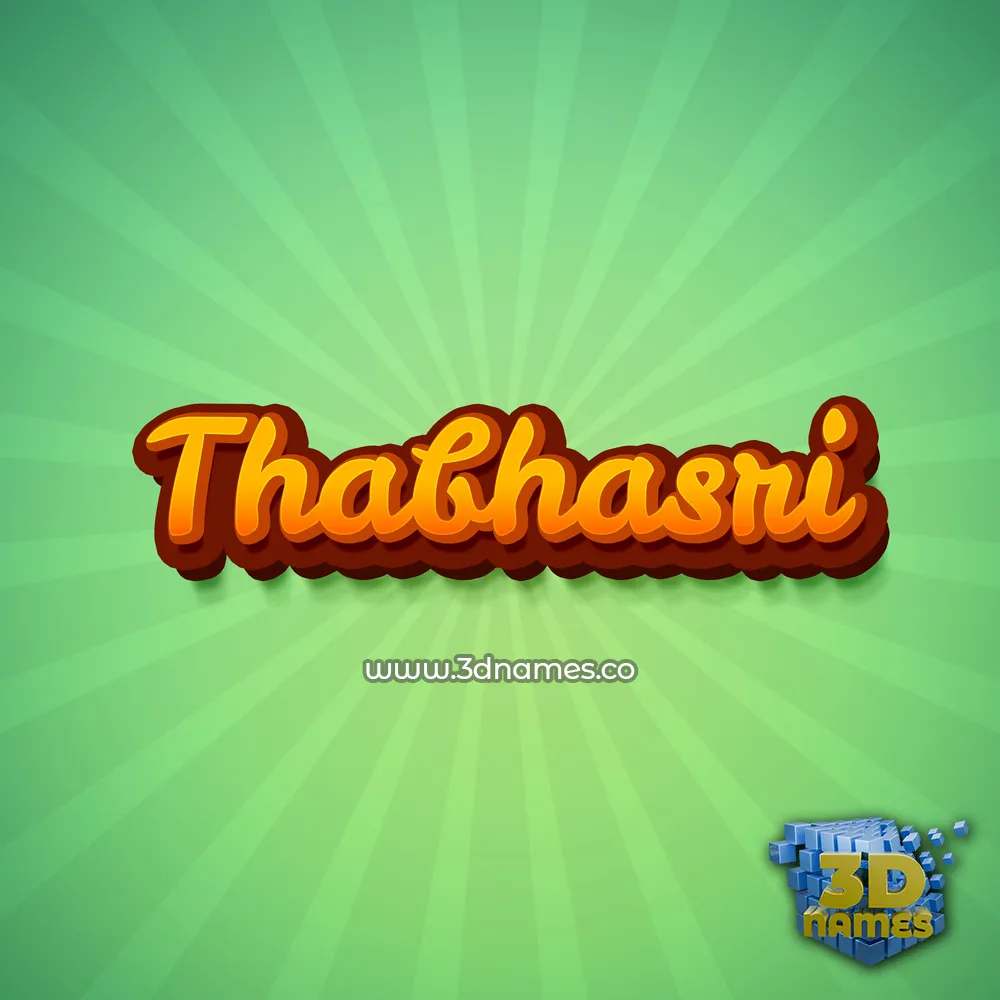 thabhasri in Green Rays style - 3D name wallpaper