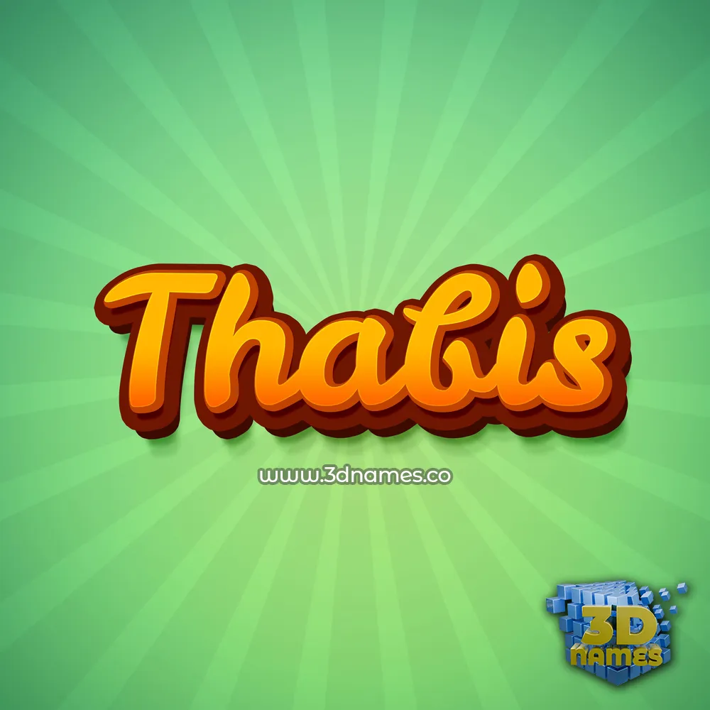 thabis in Green Rays style - 3D name wallpaper