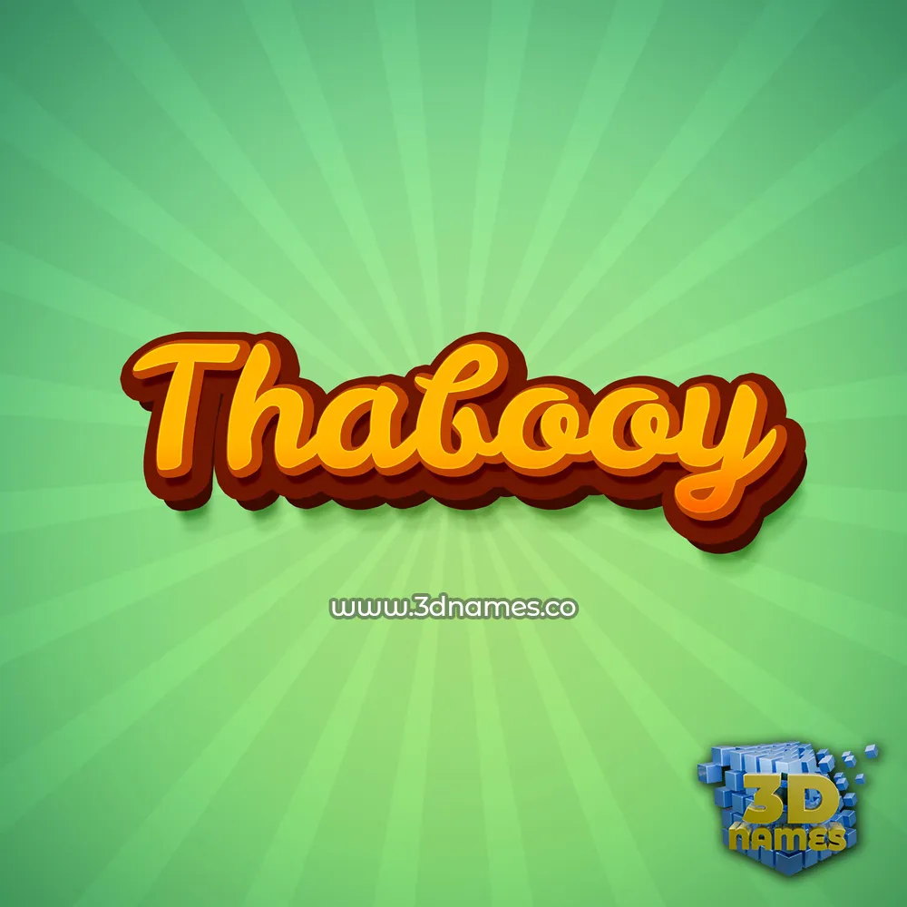 thabooy in Green Rays style - 3D name wallpaper