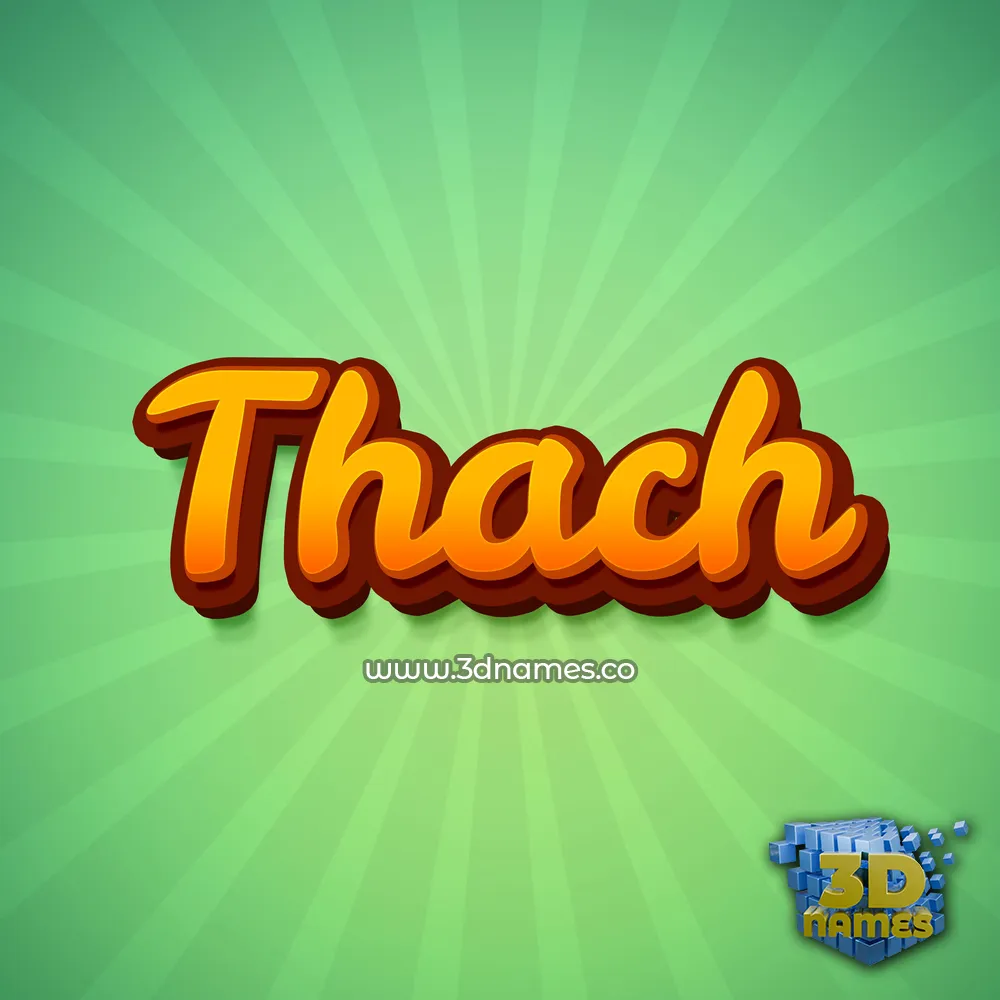 thach in Green Rays style - 3D name wallpaper