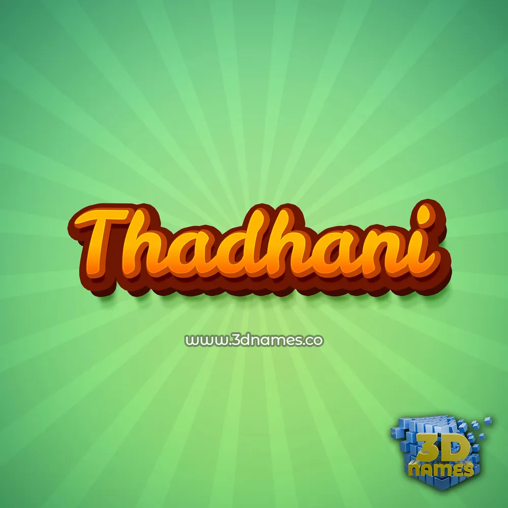 thadhani in Green Rays style - 3D name wallpaper