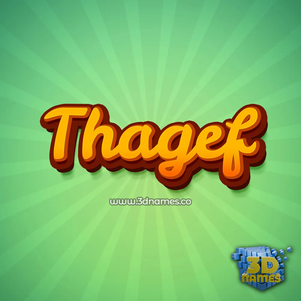 thagef in Green Rays style - 3D name wallpaper