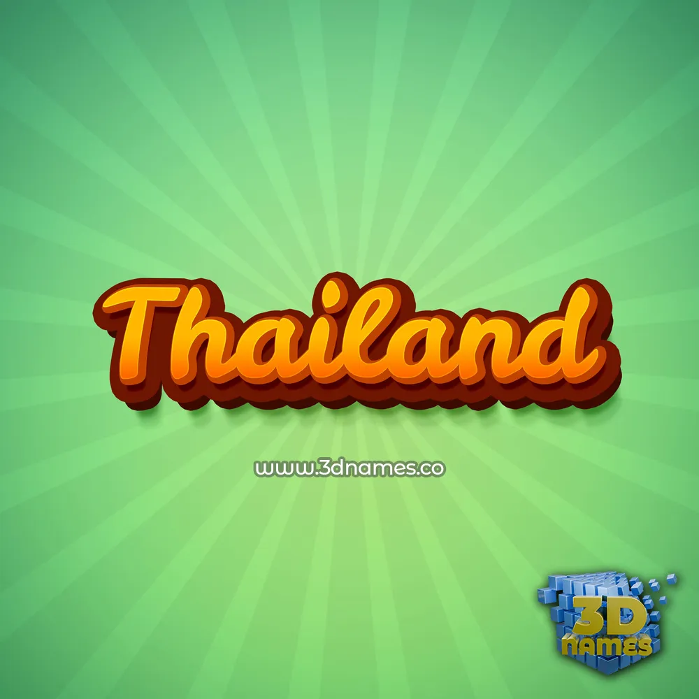 thailand in Green Rays style - 3D name wallpaper