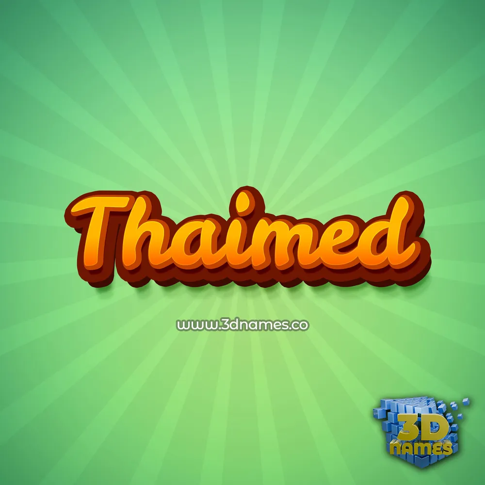thaimed in Green Rays style - 3D name wallpaper