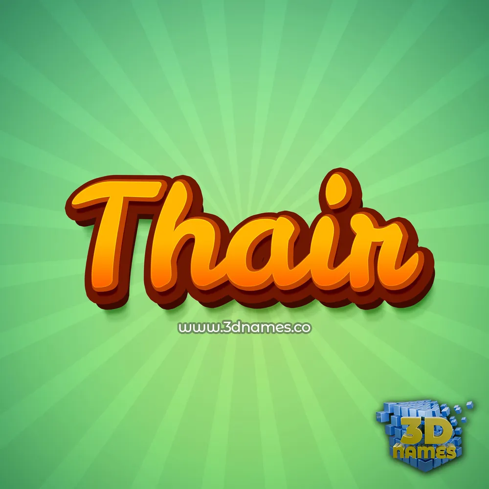 thair in Green Rays style - 3D name wallpaper