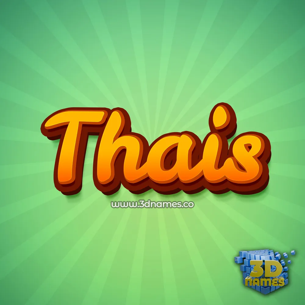 thais in Green Rays style - 3D name wallpaper