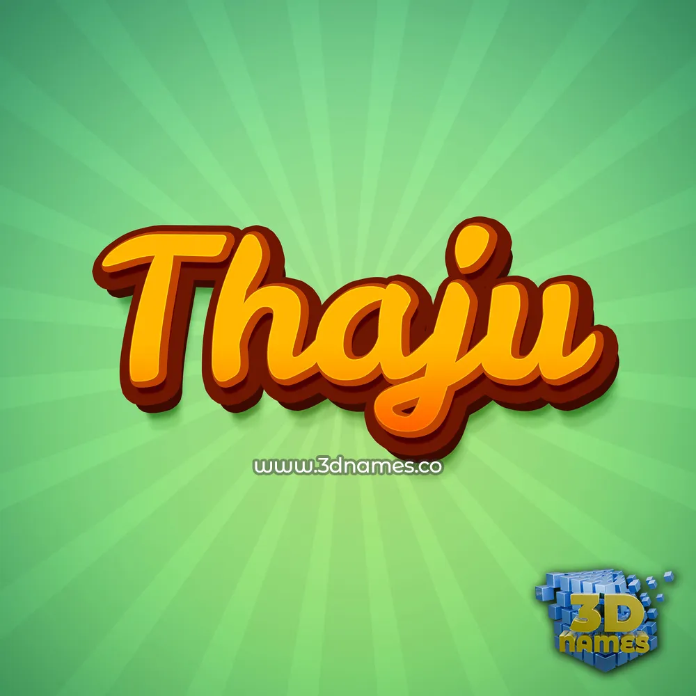 thaju in Green Rays style - 3D name wallpaper