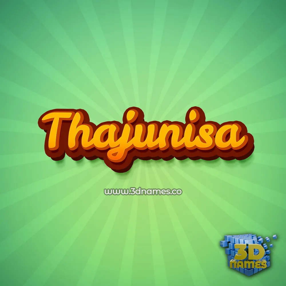 thajunisa in Green Rays style - 3D name wallpaper