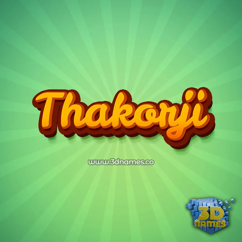 thakorji in Green Rays style - 3D name wallpaper