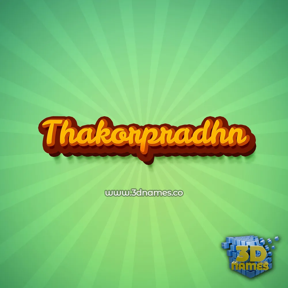 thakorpradhn in Green Rays style - 3D name wallpaper