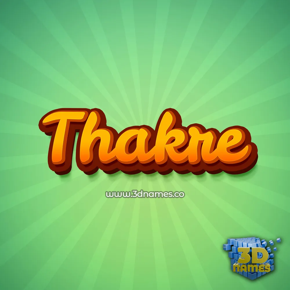 thakre in Green Rays style - 3D name wallpaper