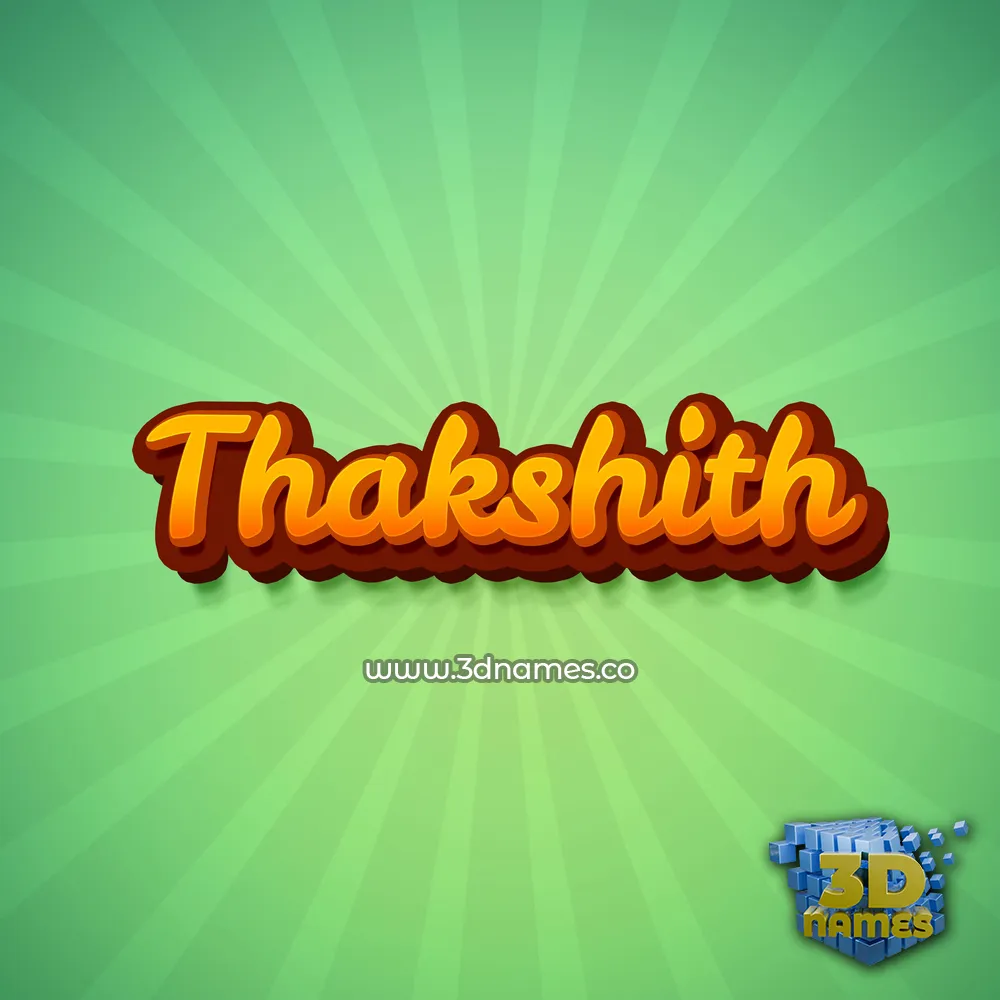 thakshith in Green Rays style - 3D name wallpaper
