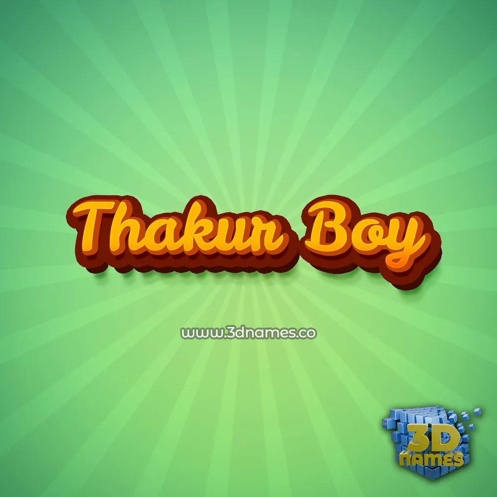 thakur boy in Green Rays style - 3D name wallpaper