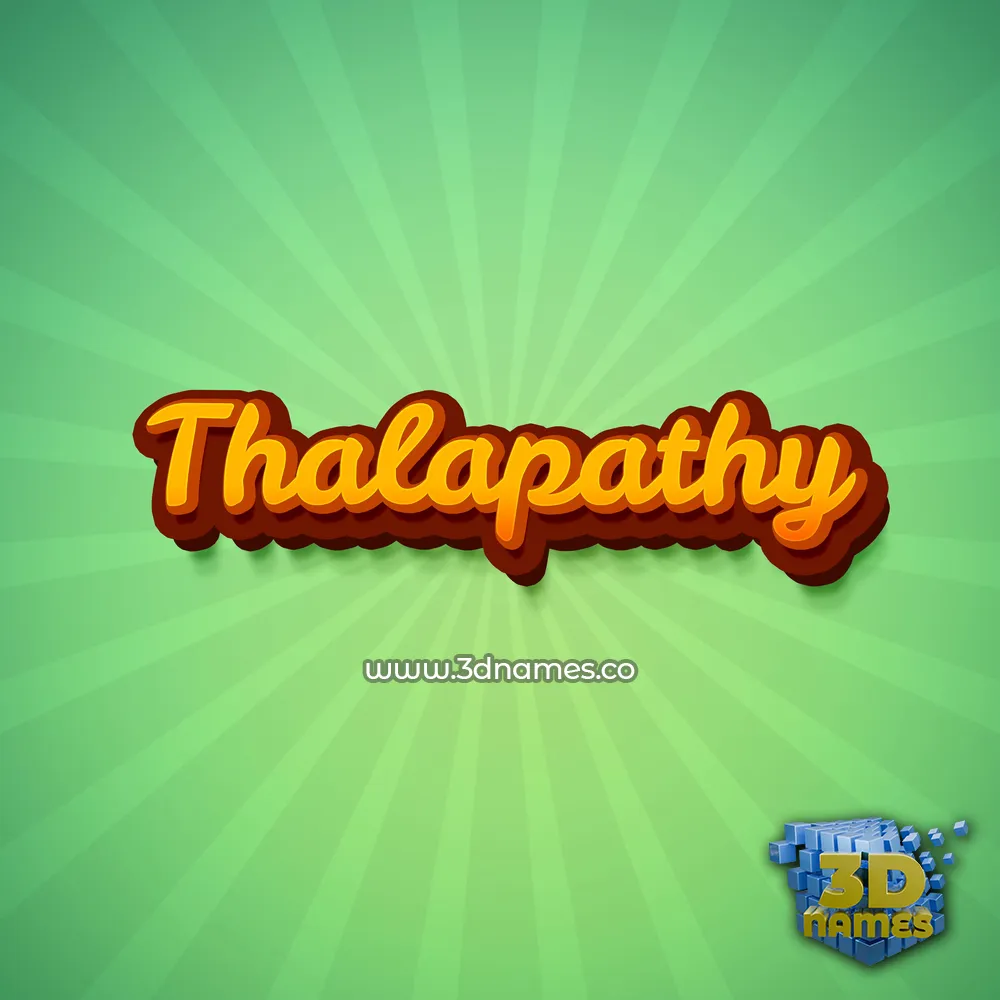 thalapathy in Green Rays style - 3D name wallpaper
