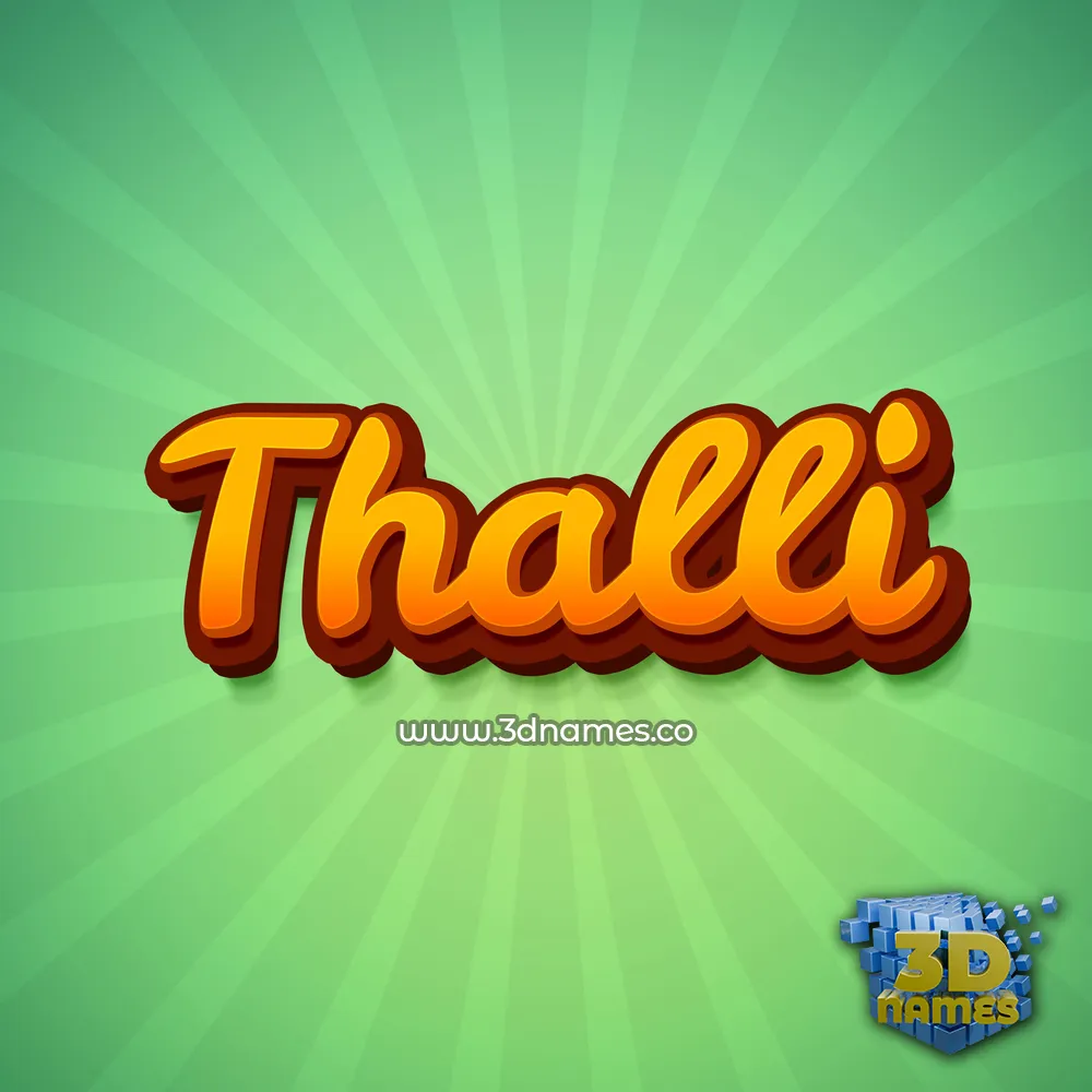 thalli in Green Rays style - 3D name wallpaper