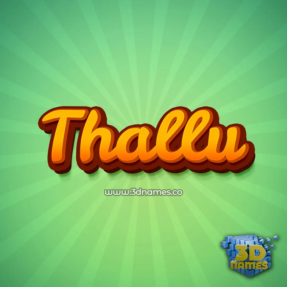 thallu in Green Rays style - 3D name wallpaper