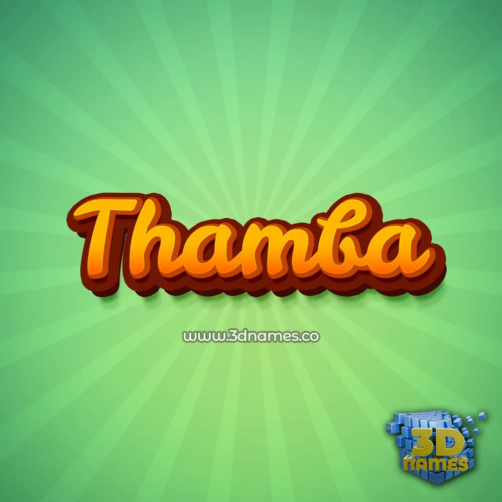 thamba in Green Rays style - 3D name wallpaper