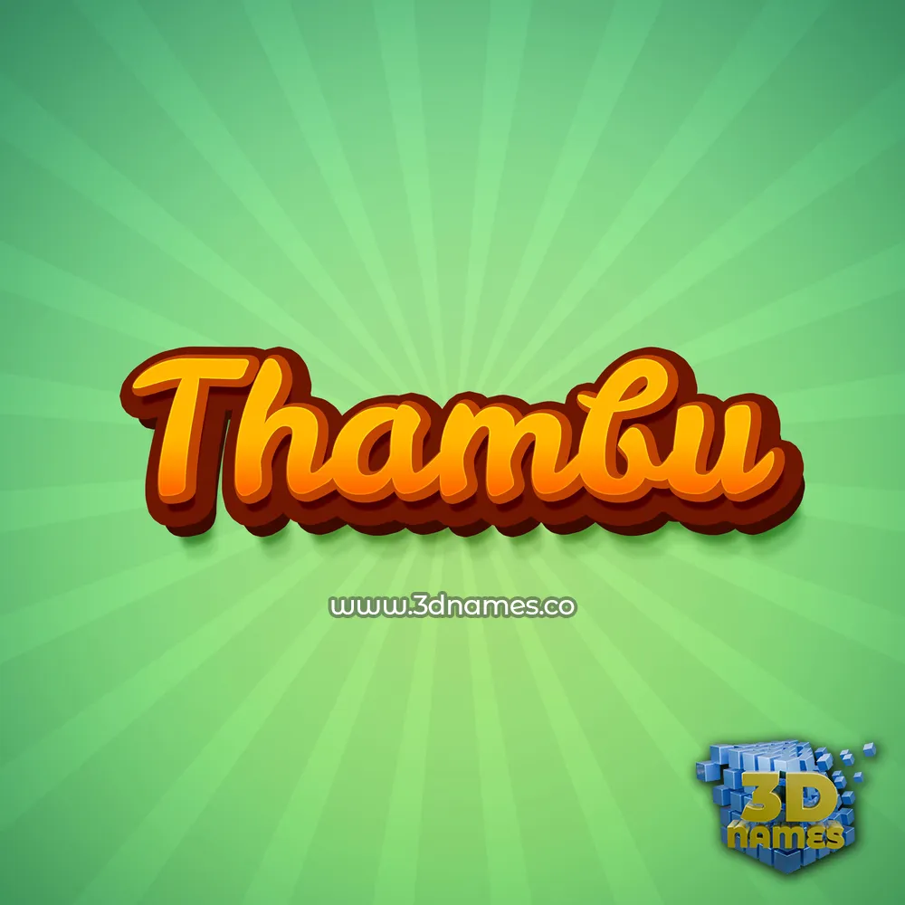 thambu in Green Rays style - 3D name wallpaper