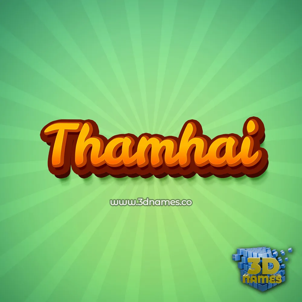 thamhai in Green Rays style - 3D name wallpaper