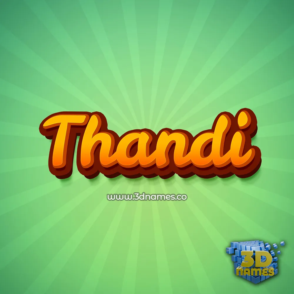 thandi in Green Rays style - 3D name wallpaper
