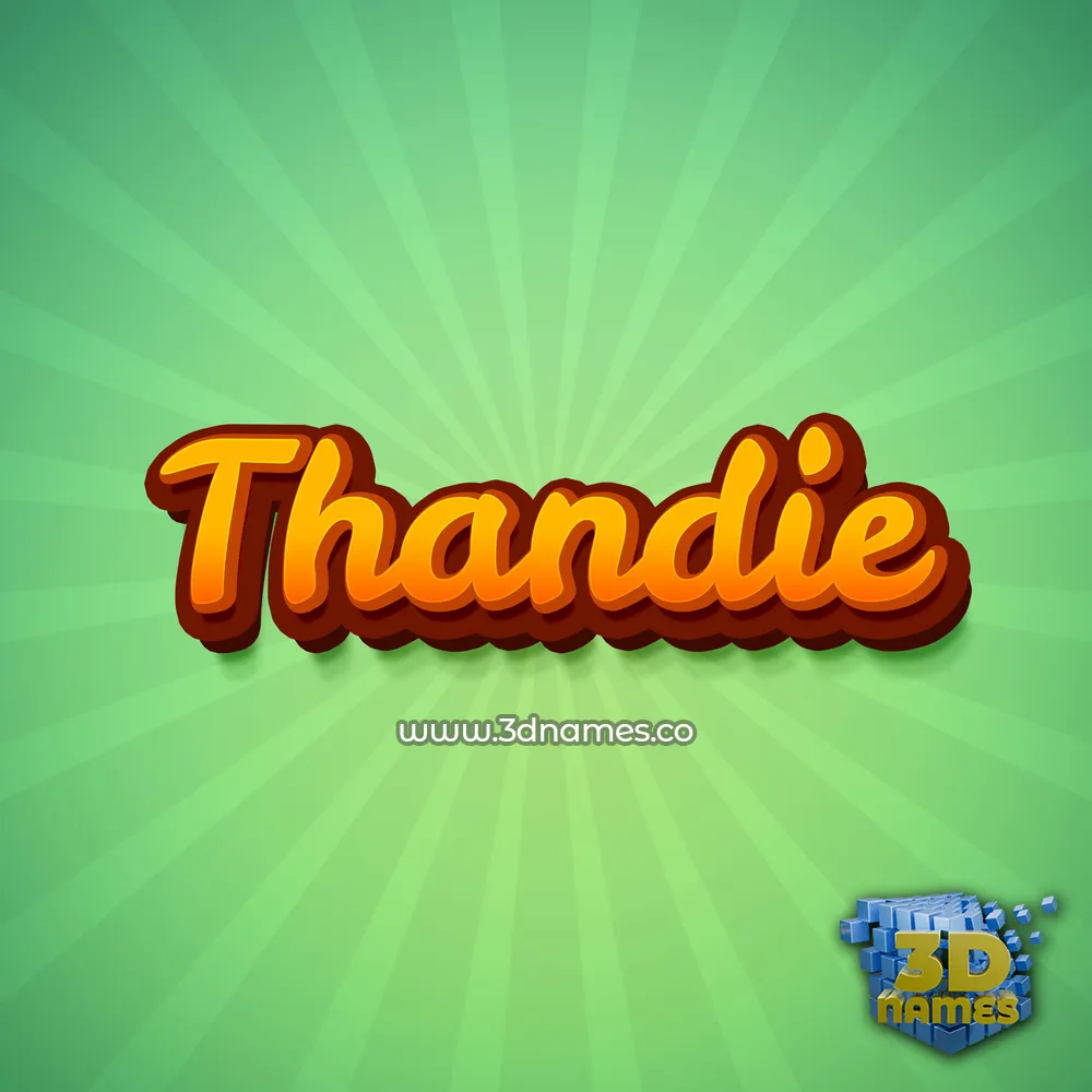 thandie in Green Rays style - 3D name wallpaper