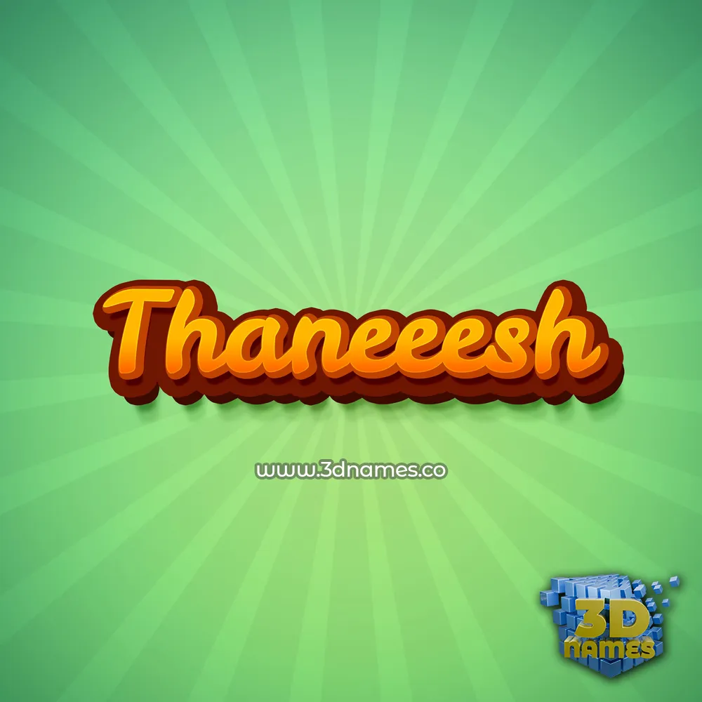 thaneeesh in Green Rays style - 3D name wallpaper