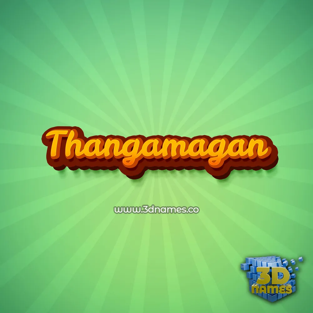 thangamagan in Green Rays style - 3D name wallpaper