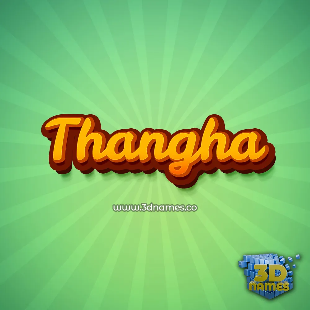 thangha in Green Rays style - 3D name wallpaper