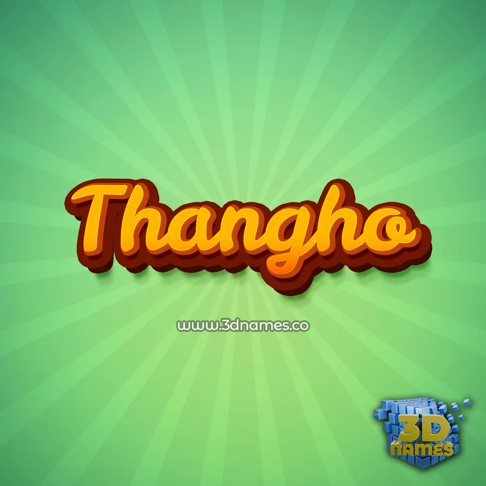 thangho in Green Rays style - 3D name wallpaper