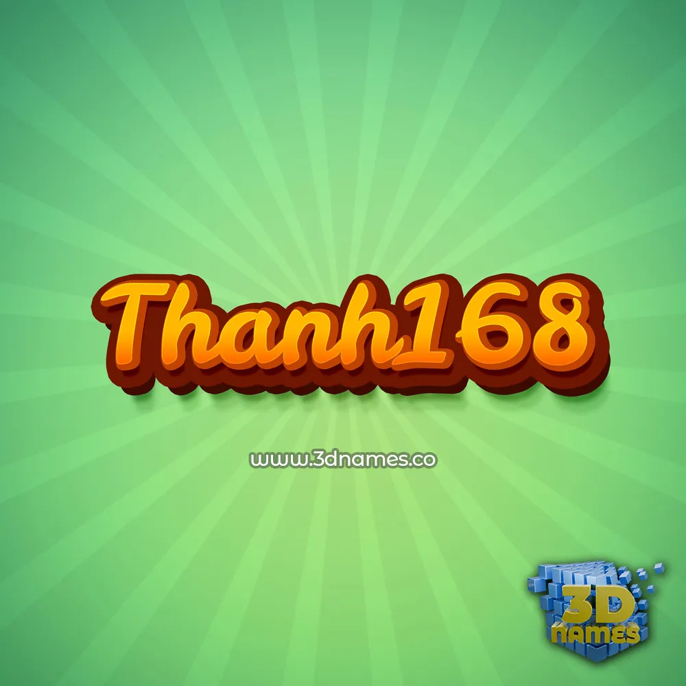 thanh168 in Green Rays style - 3D name wallpaper